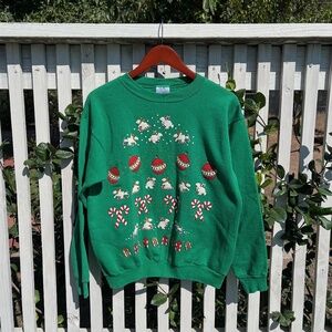 Vintage Holiday Ice Skating Polar Bears Sweatshirt